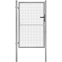 vidaXL Puerta de jardín de acero galvanizado plateado 105x175 cm
